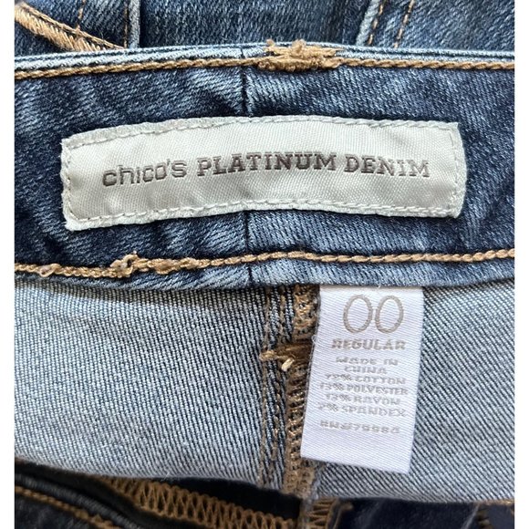Chico’s Platinum Denim Women’s Mid-Rise Slim Jeans Size XS 2 (00) - Picture 7 of 7